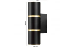 LAMPADA DA PARETE MODERNA NERO E ORO ASTI W2