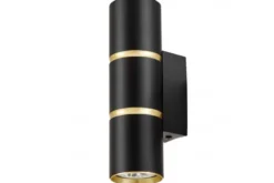 LAMPADA DA PARETE MODERNA NERO E ORO ASTI W2