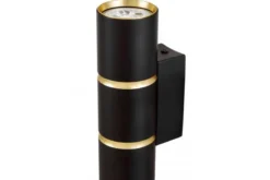 LAMPADA DA PARETE MODERNA NERO E ORO ASTI W2