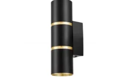 LAMPADA DA PARETE MODERNA NERO E ORO ASTI W2