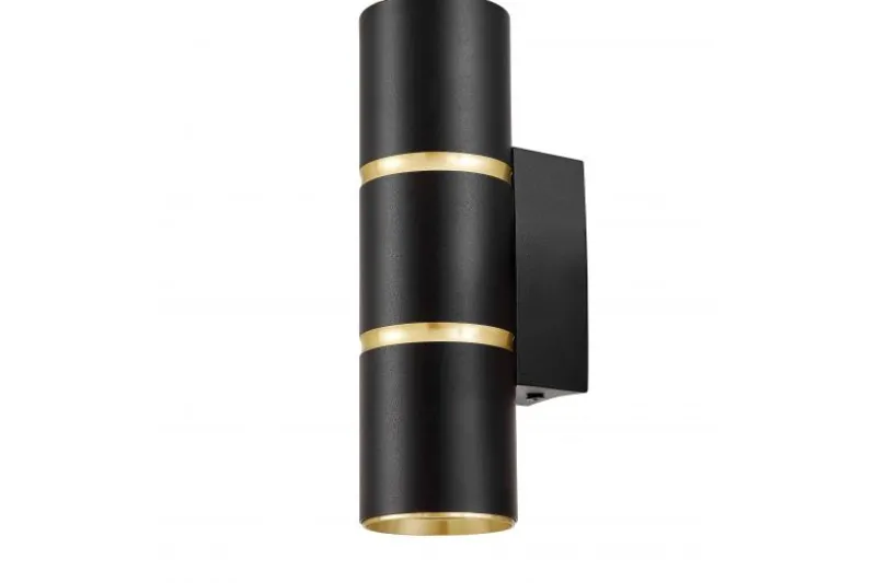 LAMPADA DA PARETE MODERNA NERO E ORO ASTI W2