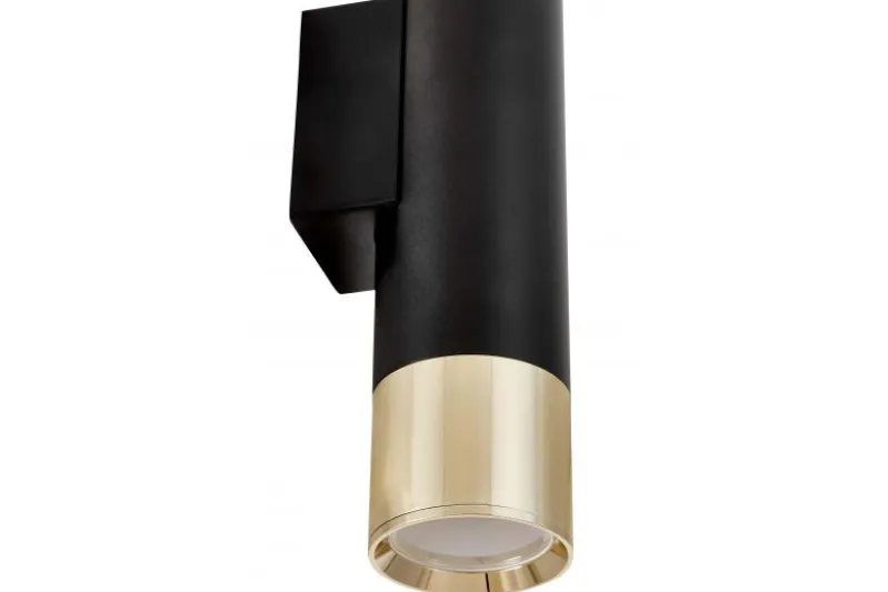 LAMPADA DA PARETE MODERNA NERO E ORO CALDO LINEO W2