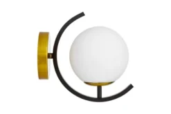 LAMPADA DA PARETE MODERNA NERO E ORO DONZANO D20