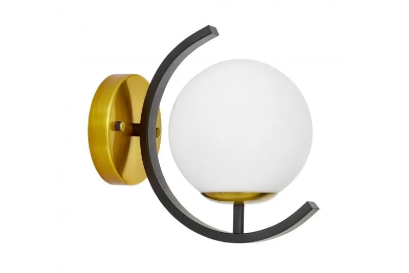LAMPADA DA PARETE MODERNA NERO E ORO DONZANO D20