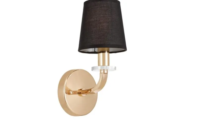 LAMPADA DA PARETE MODERNA NERO E ORO ORLANDO W1