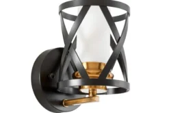 LAMPADA DA PARETE NERA E OTTONE ASTILA W1