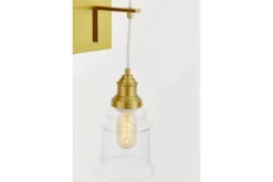 Lampada da parete ottone 2 paralumi vetro trasparente MOLETTI W2