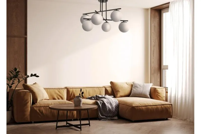 LAMPADA DA SOFFITTO MODERNA LEDO W6 NERO