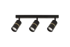 LAMPADA DA SOFFITTO MODERNA NERA ASTI W3