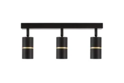 LAMPADA DA SOFFITTO MODERNA NERA ASTI W3