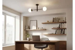 LAMPADA DA SOFFITTO MODERNA NERA FINO W2