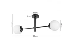 LAMPADA DA SOFFITTO MODERNA NERA FINO W2