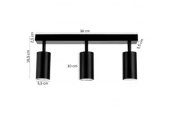 LAMPADA DA SOFFITTO MODERNA NERA NEO W3