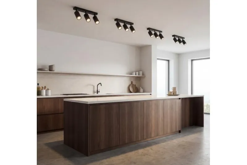 LAMPADA DA SOFFITTO MODERNA NERA NEO W3