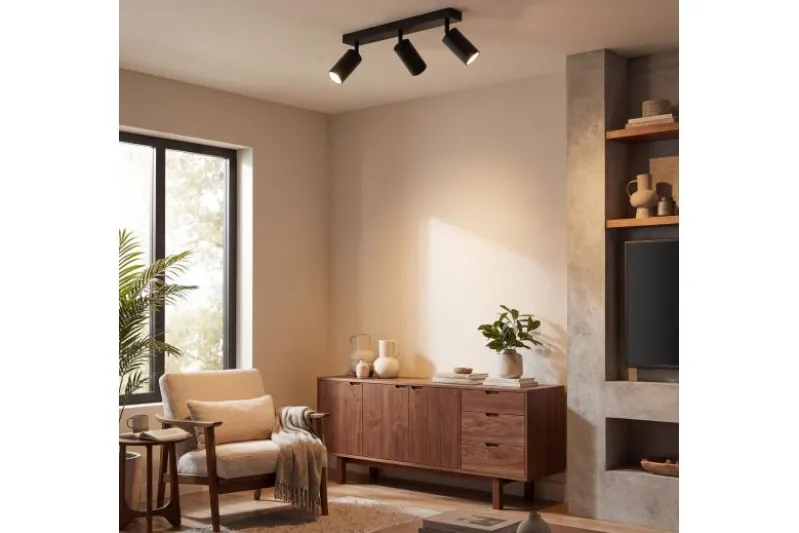 LAMPADA DA SOFFITTO MODERNA NERA NEO W3