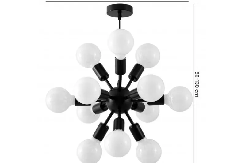 LAMPADA DA SOFFITTO MODERNA NERA NOVA W12