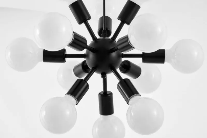 LAMPADA DA SOFFITTO MODERNA NERA NOVA W12