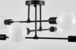 LAMPADA DA SOFFITTO MODERNA NERA NOVA W6