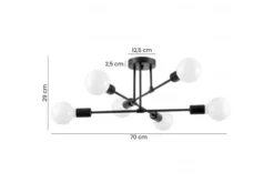 LAMPADA DA SOFFITTO MODERNA NERA NOVA W6