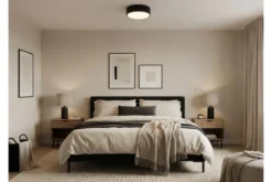 LAMPADA DA SOFFITTO MODERNA NERA ORBO D30
