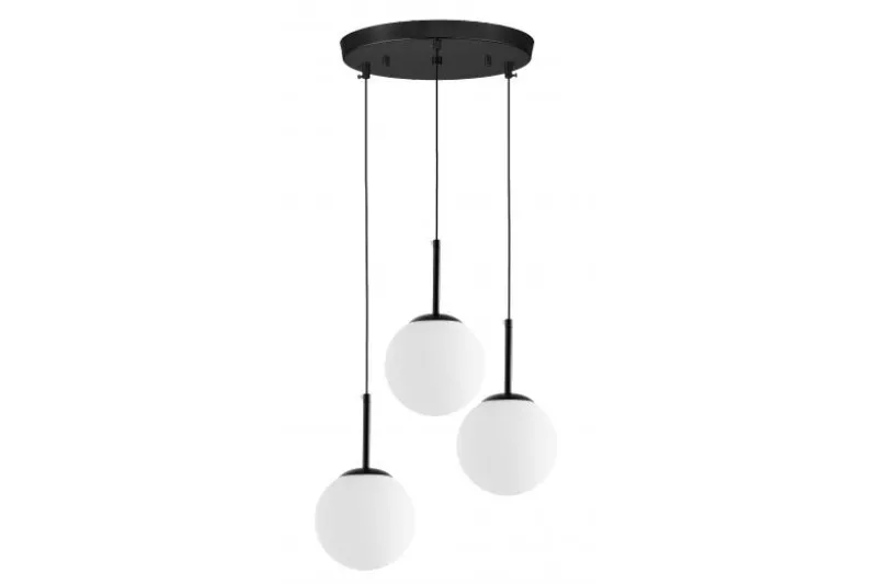 Lampada da soffitto moderna tre sfere struttura nera FREDICA W3