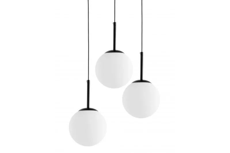 Lampada da soffitto moderna tre sfere struttura nera FREDICA W3