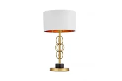 Lampada da tavolo comodino AZZARIA Bianco Ottone