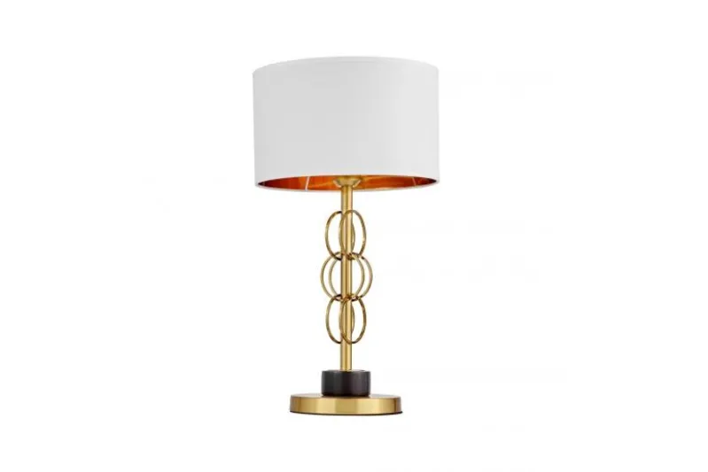 Lampada da tavolo comodino AZZARIA Bianco Ottone