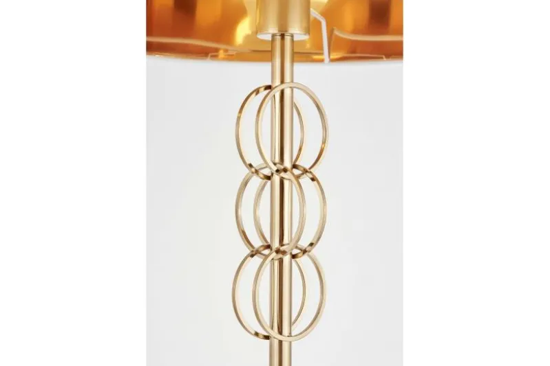 Lampada da tavolo comodino AZZARIA Bianco Ottone