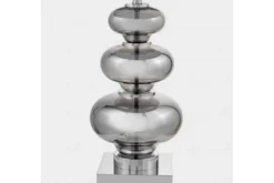 Lampada da tavolo comodino BRISTON Bianco Argento