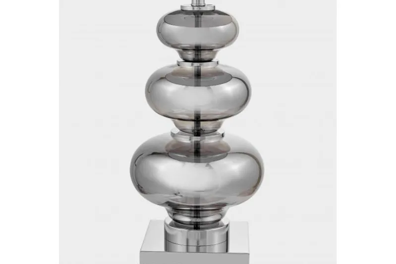 Lampada da tavolo comodino BRISTON Bianco Argento