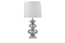 Lampada da tavolo comodino BRISTON Bianco Argento