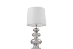 Lampada da tavolo comodino BRISTON Bianco Argento
