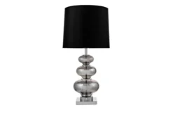 Lampada da tavolo comodino BRISTON Nero Argento