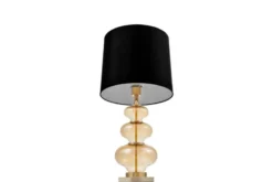 Lampada da tavolo comodino BRISTON Nero Oro