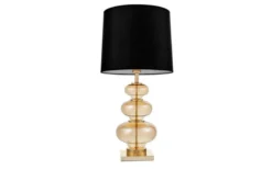 Lampada da tavolo comodino BRISTON Nero Oro