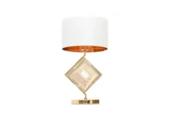 Lampada da tavolo comodino glamour BENARDI Bianco-Oro