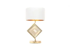 Lampada da tavolo comodino glamour BENARDI Bianco-Oro
