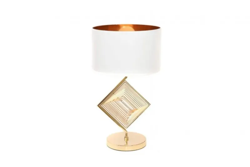 Lampada da tavolo comodino glamour BENARDI Bianco-Oro