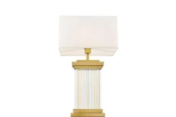 Lampada da tavolo comodino glamour DAVOS Bianco Ottone