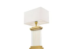 Lampada da tavolo comodino glamour DAVOS Bianco Ottone