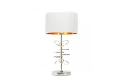 Lampada da tavolo comodino glamour MILARI Bianco-Cromo