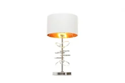 Lampada da tavolo comodino glamour MILARI Bianco-Cromo