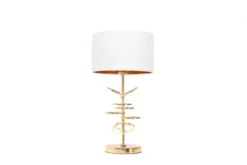 Lampada da tavolo comodino glamour MILARI Bianco-Oro