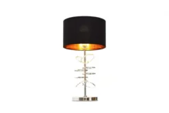 Lampada da tavolo comodino glamour MILARI Nero-Cromo