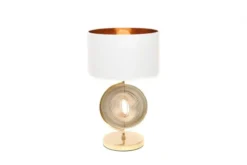 Lampada da tavolo comodino glamour MONTERONI Bianco-Oro