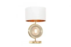 Lampada da tavolo comodino glamour MONTERONI Bianco-Oro
