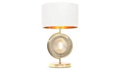 Lampada da tavolo comodino glamour MONTERONI Bianco-Oro