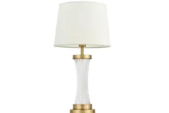 Lampada da tavolo comodino glamour VILLANOVA Bianco Ottone