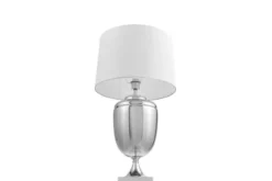 Lampada da tavolo comodino OLIMPIA Bianco Argento